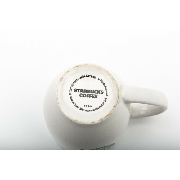 Starbucks 2007 Coffee Mug Green Siren Mermaid Retired Logo 14 oz White Classic - Picture 6 of 7